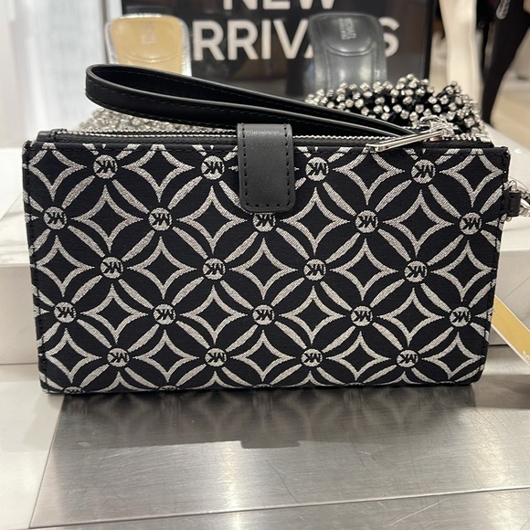 Michael Kors Jet Set Travel Large Double-Zip Wristlet-Wallet-PhoneHolder Black - Picture 5 of 16